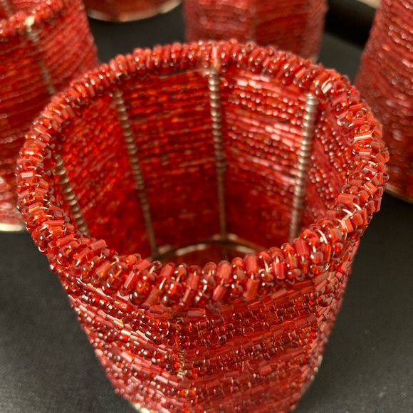 👻Red Beaded Decorative Holders (6) - Picture 3 of 4